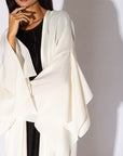 IVORY MESH SLEEVE ACCENT ABAYA