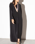 Black Tux Abaya with Metallic Gold: Silver Collar