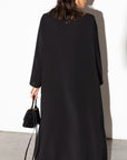 Black Tux Abaya with Metallic Gold: Silver Collar