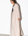 Linen Abaya in Nude with Inner Detail