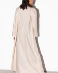 Linen Abaya in Nude with Inner Detail