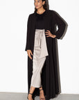 Pleated Summer Abaya in Black