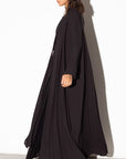 Pleated Summer Abaya in Black