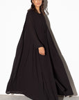 Pleated Summer Abaya in Black