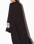 Pleated Summer Abaya in Black