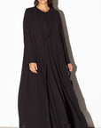 Pleated Summer Abaya in Black