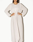 Pleated Summer Abaya in Bone