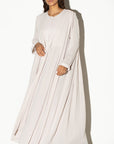 Pleated Summer Abaya in Bone