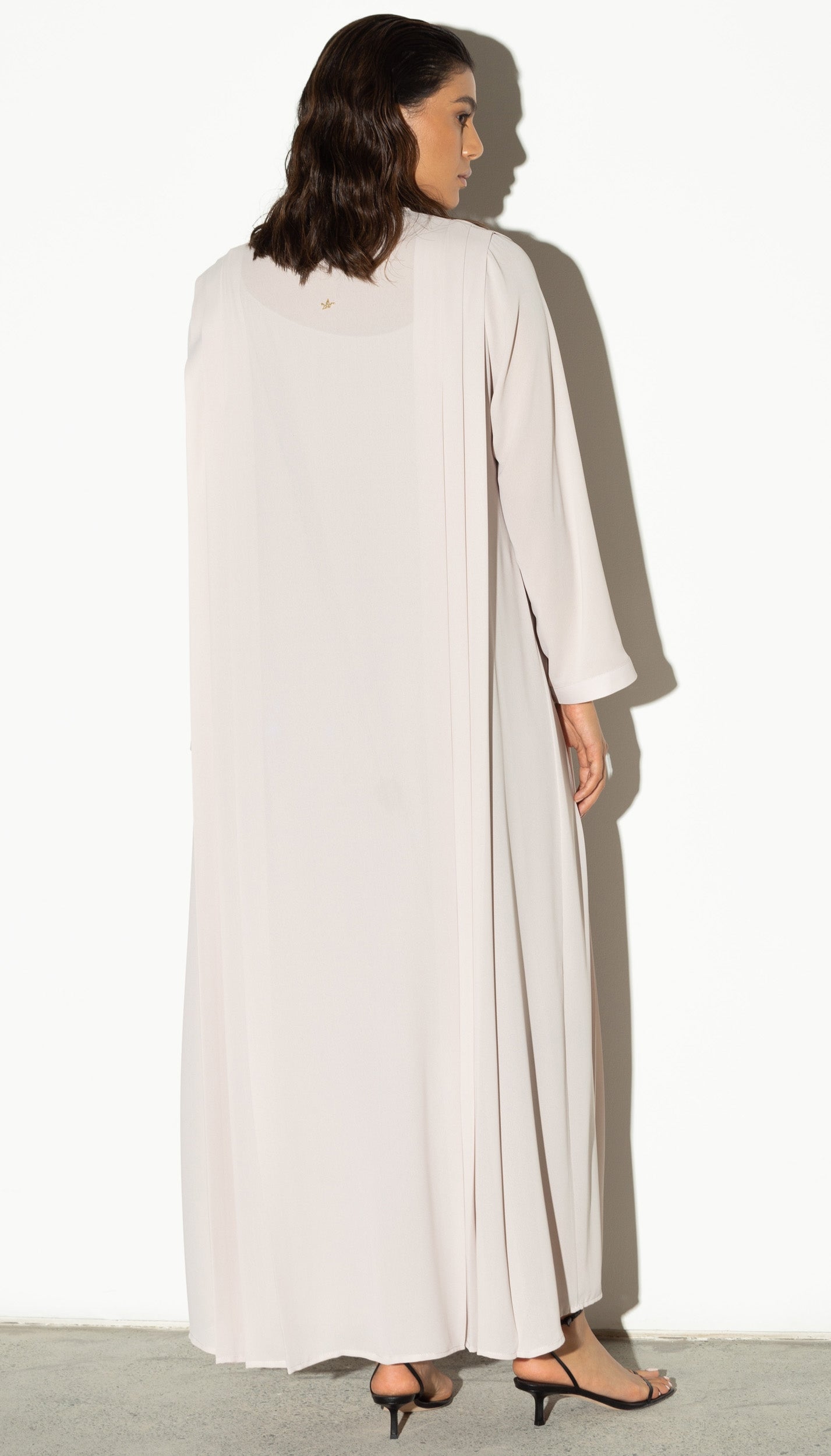 Pleated Summer Abaya in Bone