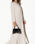 Pleated Summer Abaya in Bone