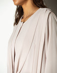 Pleated Summer Abaya in Bone