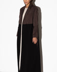 Suit Abaya in Two Tone Brown Black