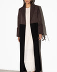 Suit Abaya in Two Tone Brown Black