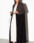 Suit Abaya in Two Tone Brown Black