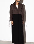 Suit Abaya in Two Tone Brown Black