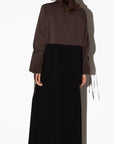 Suit Abaya in Two Tone Brown Black