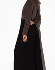 Suit Abaya in Two Tone Brown Black