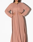 Pleated Summer Abaya in Toffee