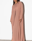 Pleated Summer Abaya in Toffee