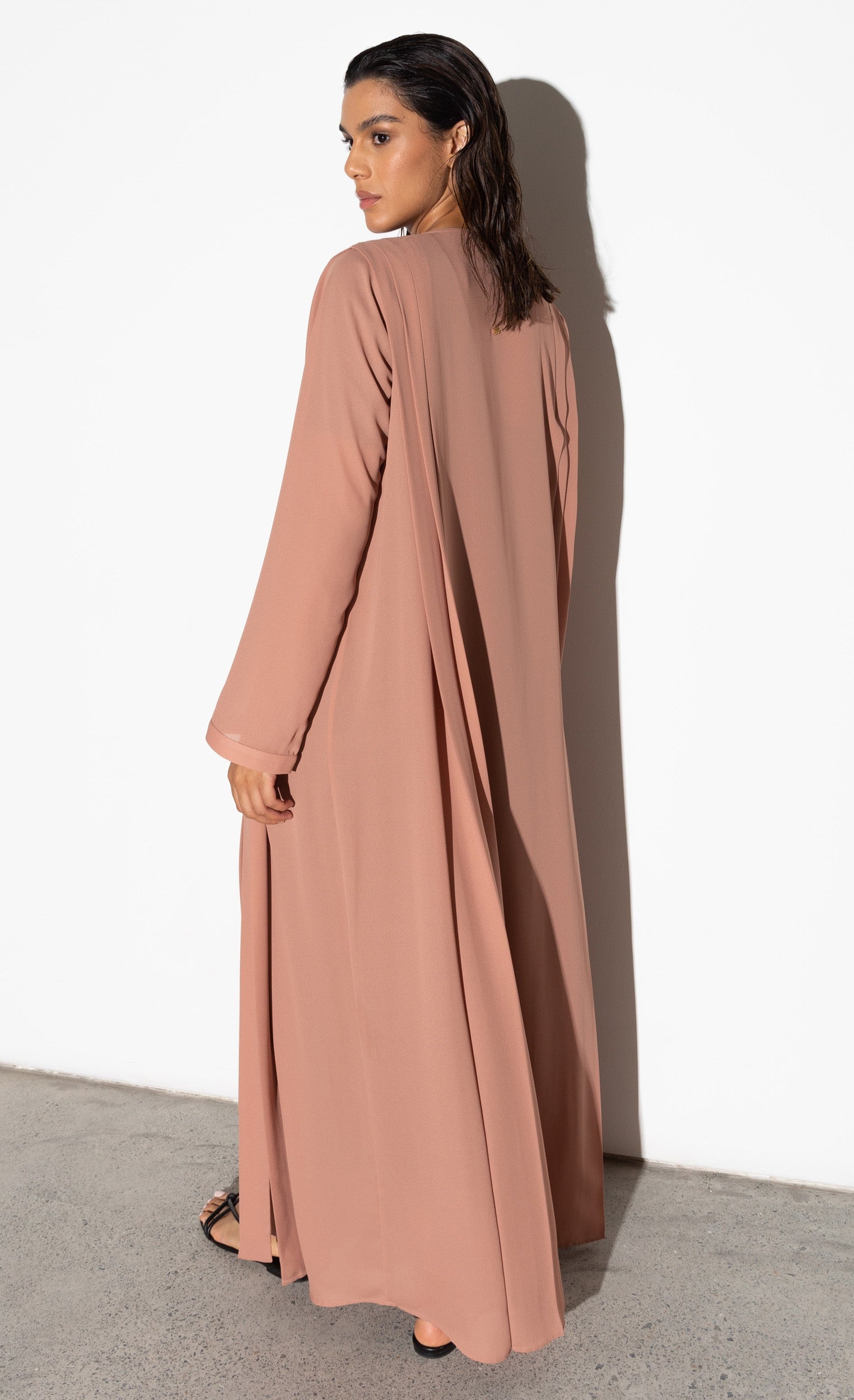 Pleated Summer Abaya in Toffee