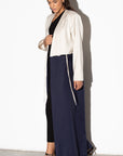 Two Tone Navy and Beige Tie Abaya