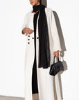 Sleek Jacket Open Abaya in Off-White