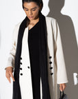 Sleek Jacket Open Abaya in Off-White