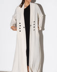 Sleek Jacket Open Abaya in Off-White