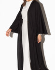 Loose Abaya in Black with Fancy Scarf