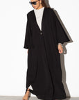 Loose Abaya in Black with Fancy Scarf