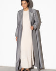 Jacket Abaya in Gray Pin Stripe