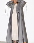 Jacket Abaya in Gray Pin Stripe