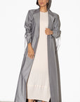 Jacket Abaya in Gray Pin Stripe