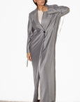 Jacket Abaya in Gray Pin Stripe