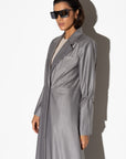 Jacket Abaya in Gray Pin Stripe