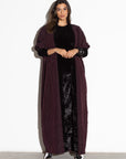 Crushed Abaya in Plum