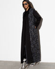 Winter Blue Tweed with Black Abaya