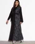 Winter Blue Tweed with Black Abaya