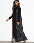 Winter Blue Tweed with Black Abaya