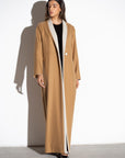 Winter STRUCTURED CARAMEL  COAT WITH Ivory detailing