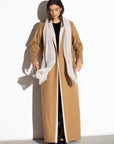 Winter STRUCTURED CARAMEL  COAT WITH Ivory detailing