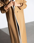 Winter STRUCTURED CARAMEL  COAT WITH Ivory detailing