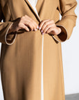 Winter STRUCTURED CARAMEL  COAT WITH Ivory detailing