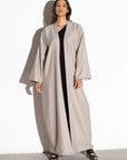 Winter Reversible Abaya in Ivory / Tan