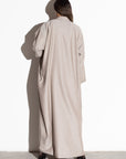 Winter Reversible Abaya in Ivory / Tan