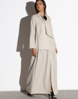 Winter Fancy Jacket Abaya in Ivory Wool