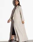 Winter Fancy Jacket Abaya in Ivory Wool