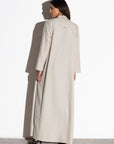 Winter Fancy Jacket Abaya in Ivory Wool