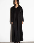 Classy Black Ribbed A-Cut Abaya