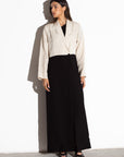 IVORY BLACK TWO TONE ABAYA